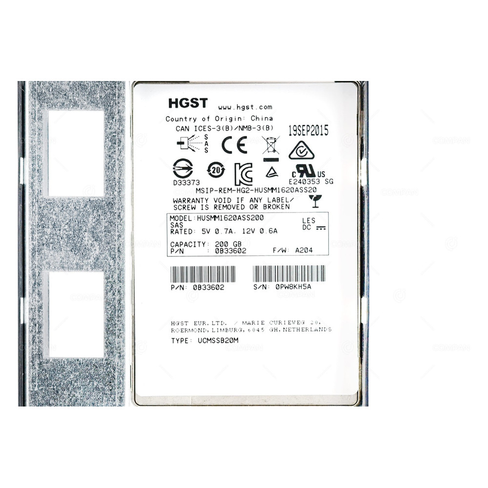 403-0160-01 EMC SSD 200GB SAS 12G 3.5 FOR ISILON S200 X200 X210 X400 NL410